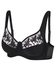 Full coverage non-padded side support Bra 006 015 black