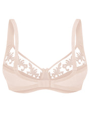 Full coverage non-padded side support Bra 006 015 silver peony