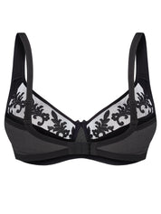 Full coverage non-padded side support Bra 006 015 black