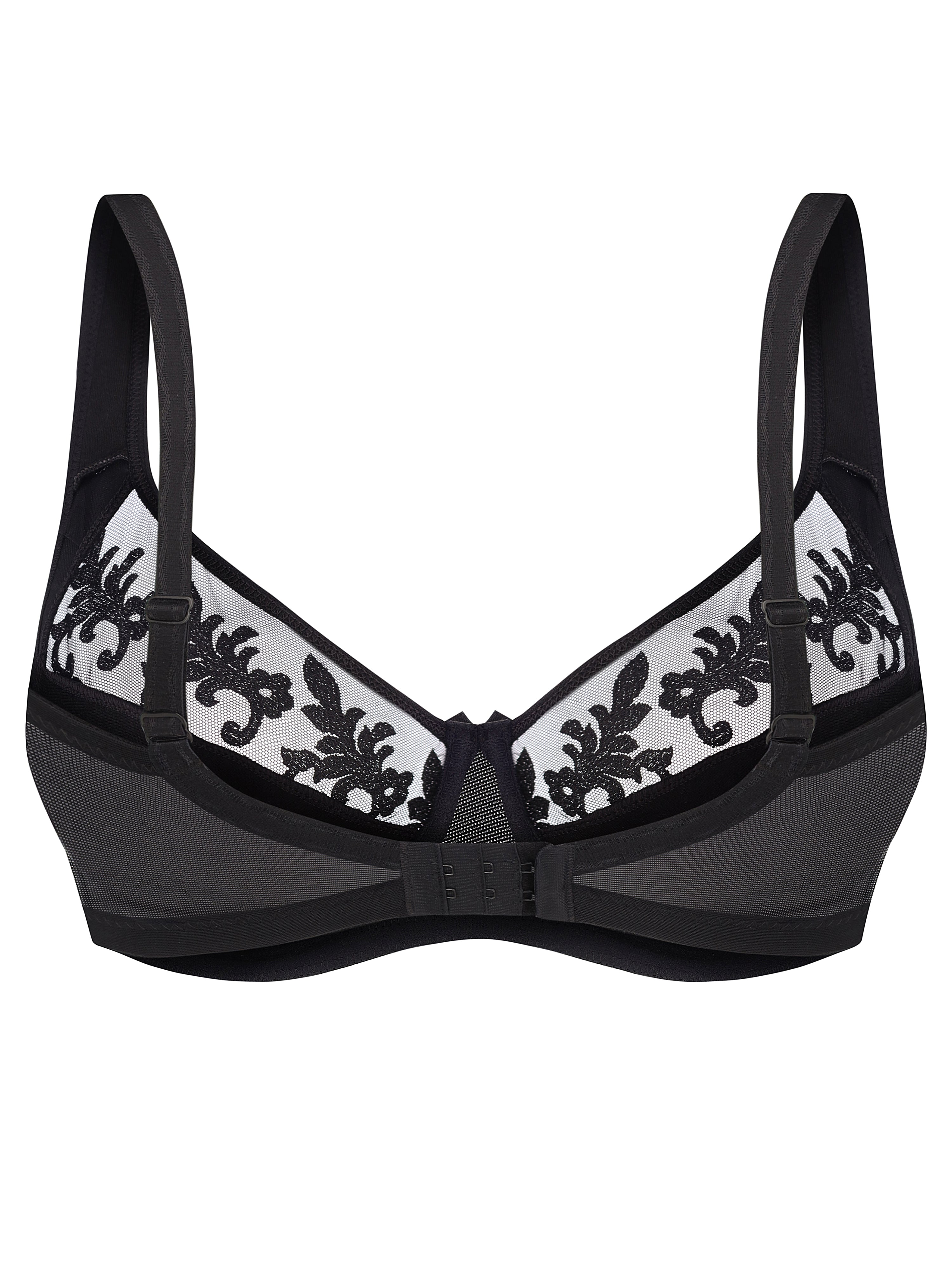 Full coverage non-padded side support Bra 006 015 black