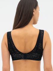 Moulded Bra with lace Top overlay 007 019 black
