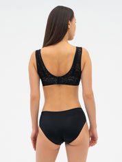 Moulded Bra with lace Top overlay 007 019 black