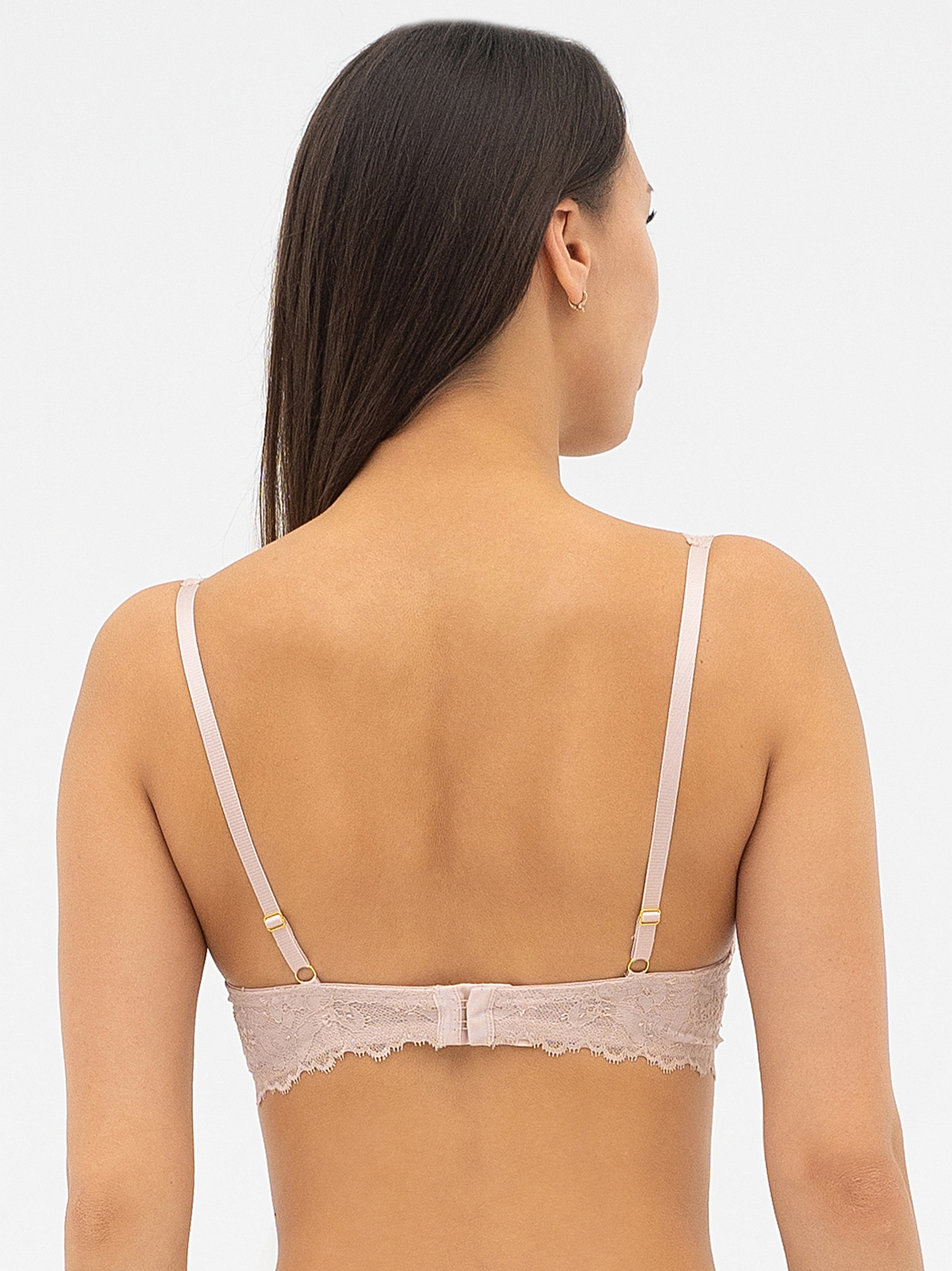 Plunge padded push-up Bra 014 136 silver peony