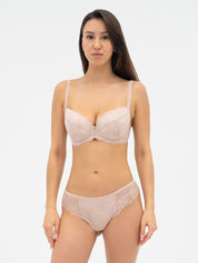 Plunge padded push-up Bra 014 136 silver peony
