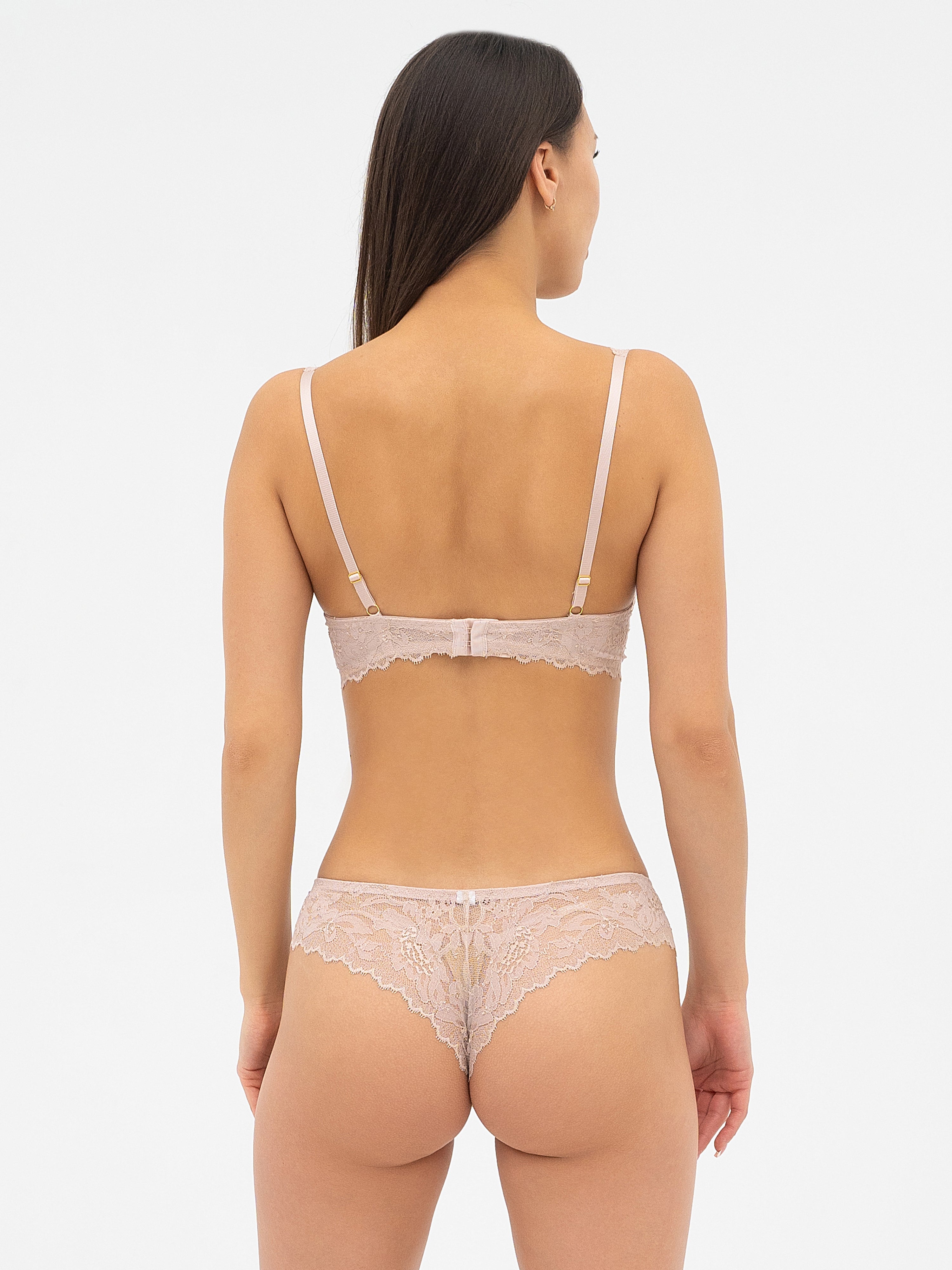 Plunge padded push-up Bra 014 136 silver peony