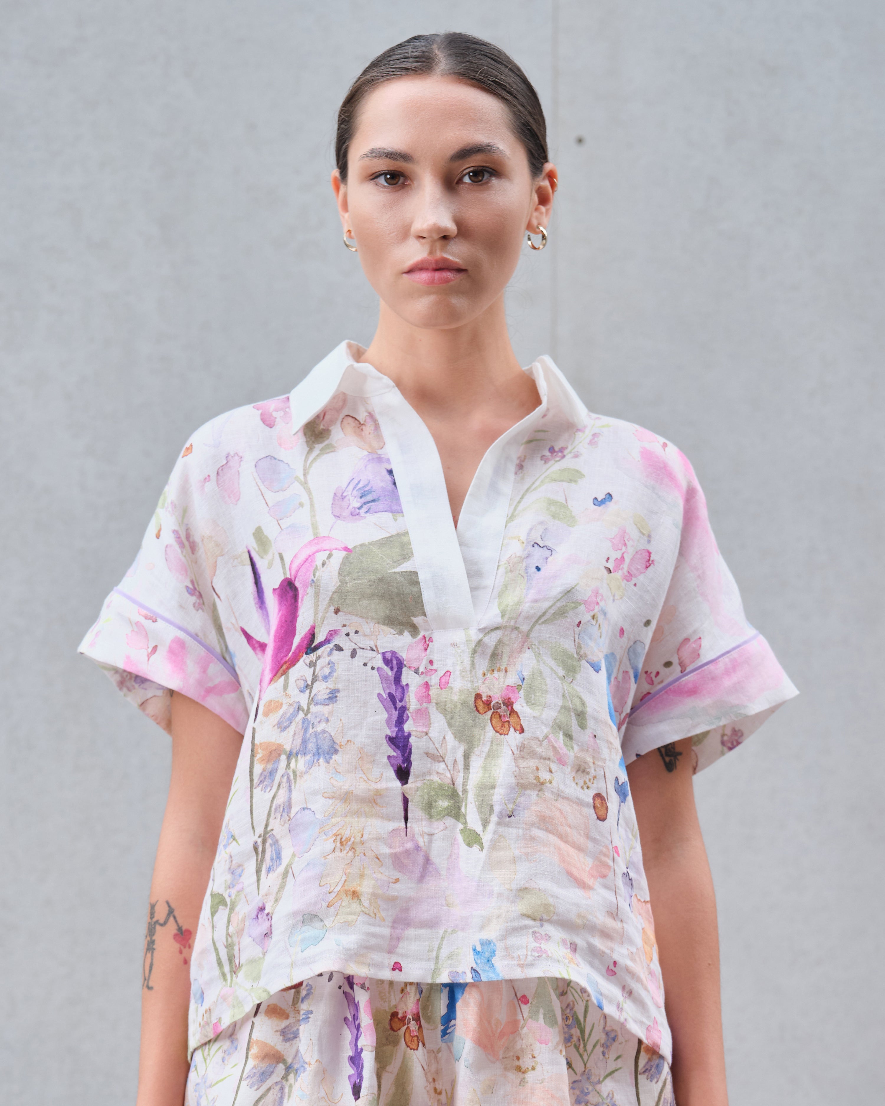 Short sleeve Blouse 0184 floral