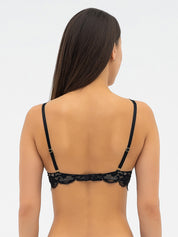 Plunge padded push-up Bra 019 136 black/peony