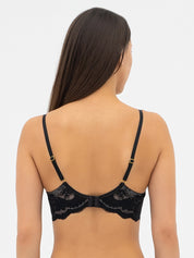Plunge falf-padded Bra 019 359 black/peony