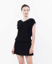 Bamboo cap-sleeve Nightgown 0202 black