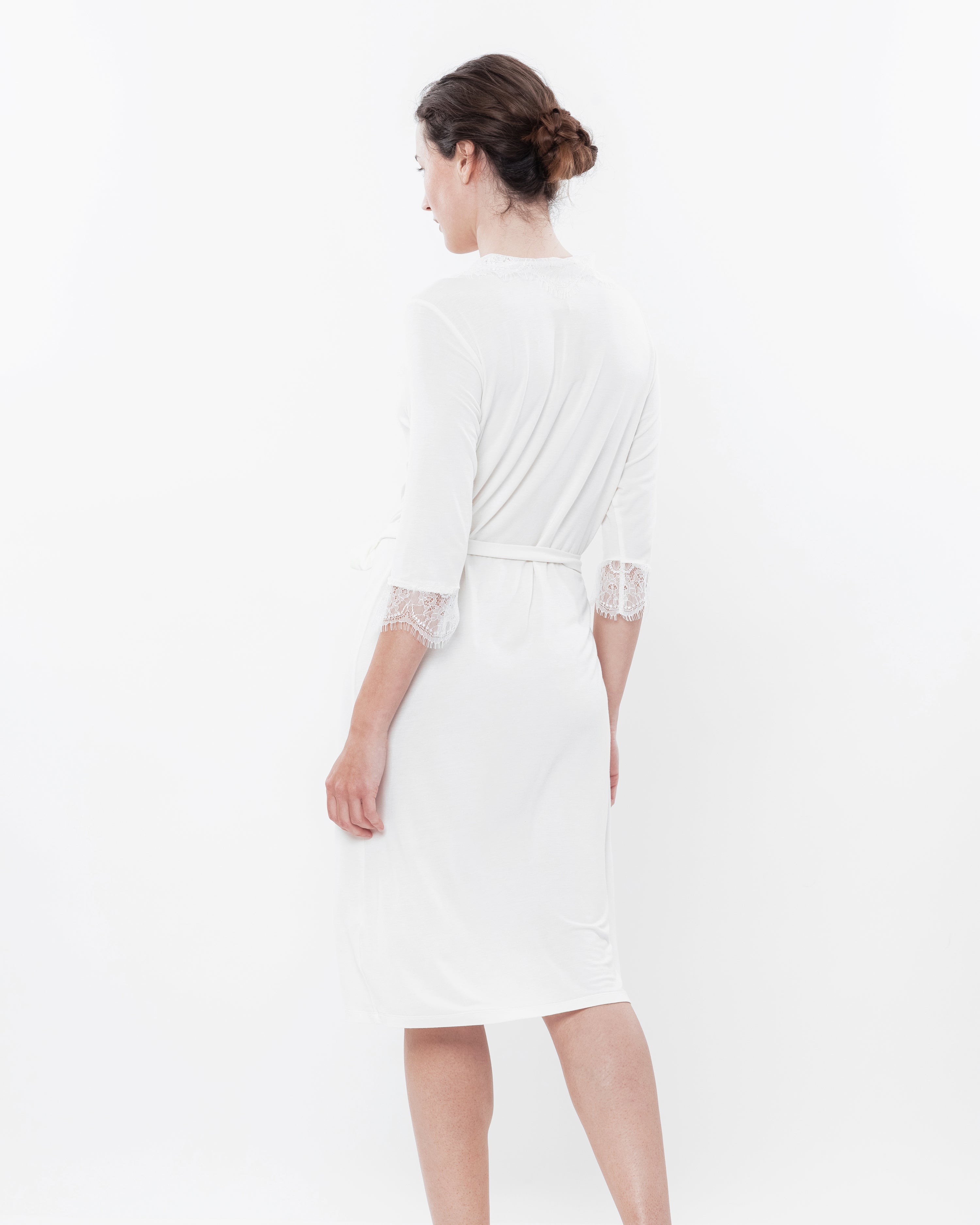 Bamboo 3/4 sleeve Robe 0203/1 ecru