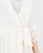 Bamboo 3/4 sleeve Robe 0203 ecru