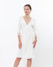 Bamboo 3/4 sleeve Robe 0203 ecru
