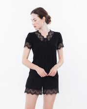 Bamboo t-shirt shorts Set 0207 black