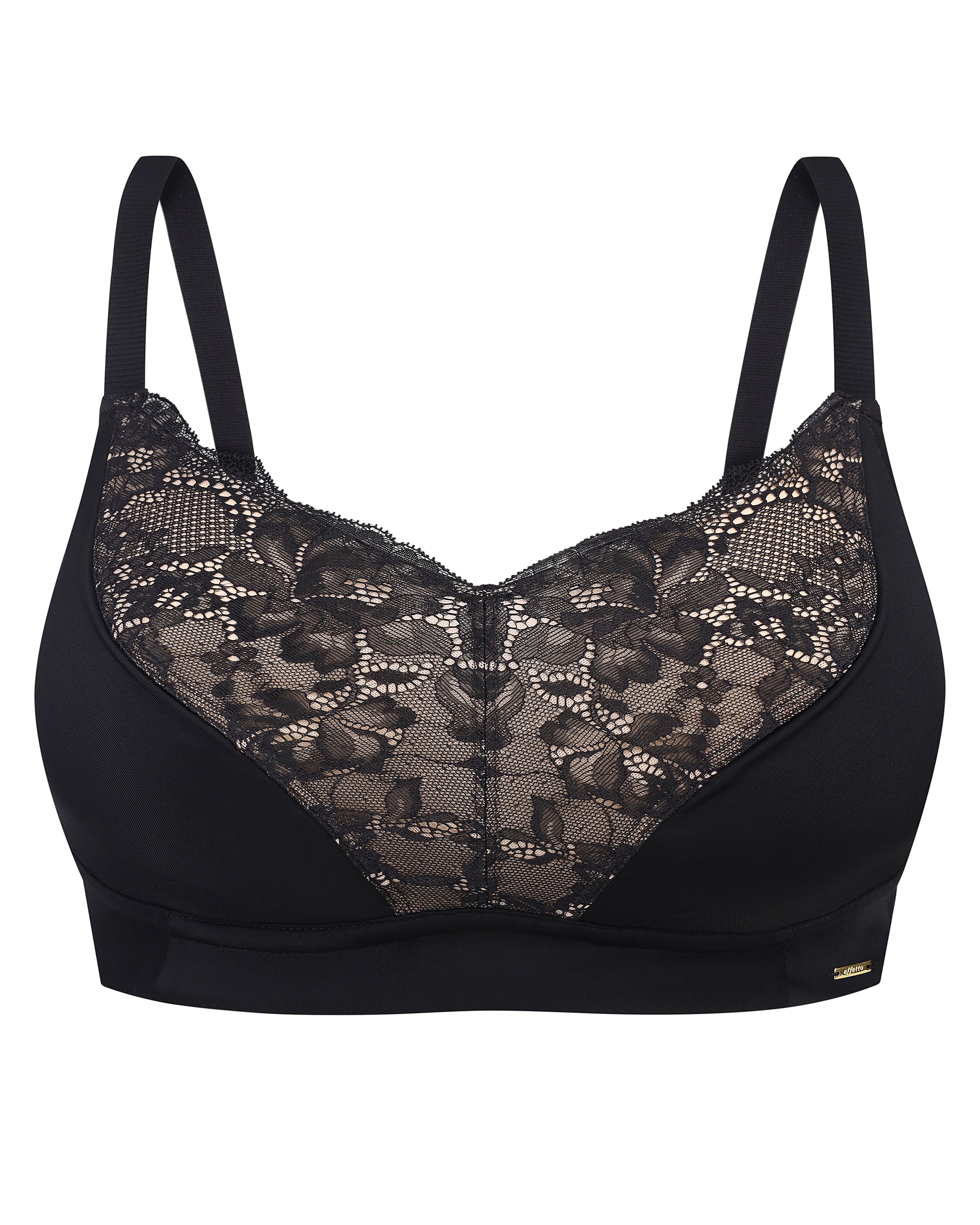 Full coverage half-padded wireless bandeau Bra 021 007 black