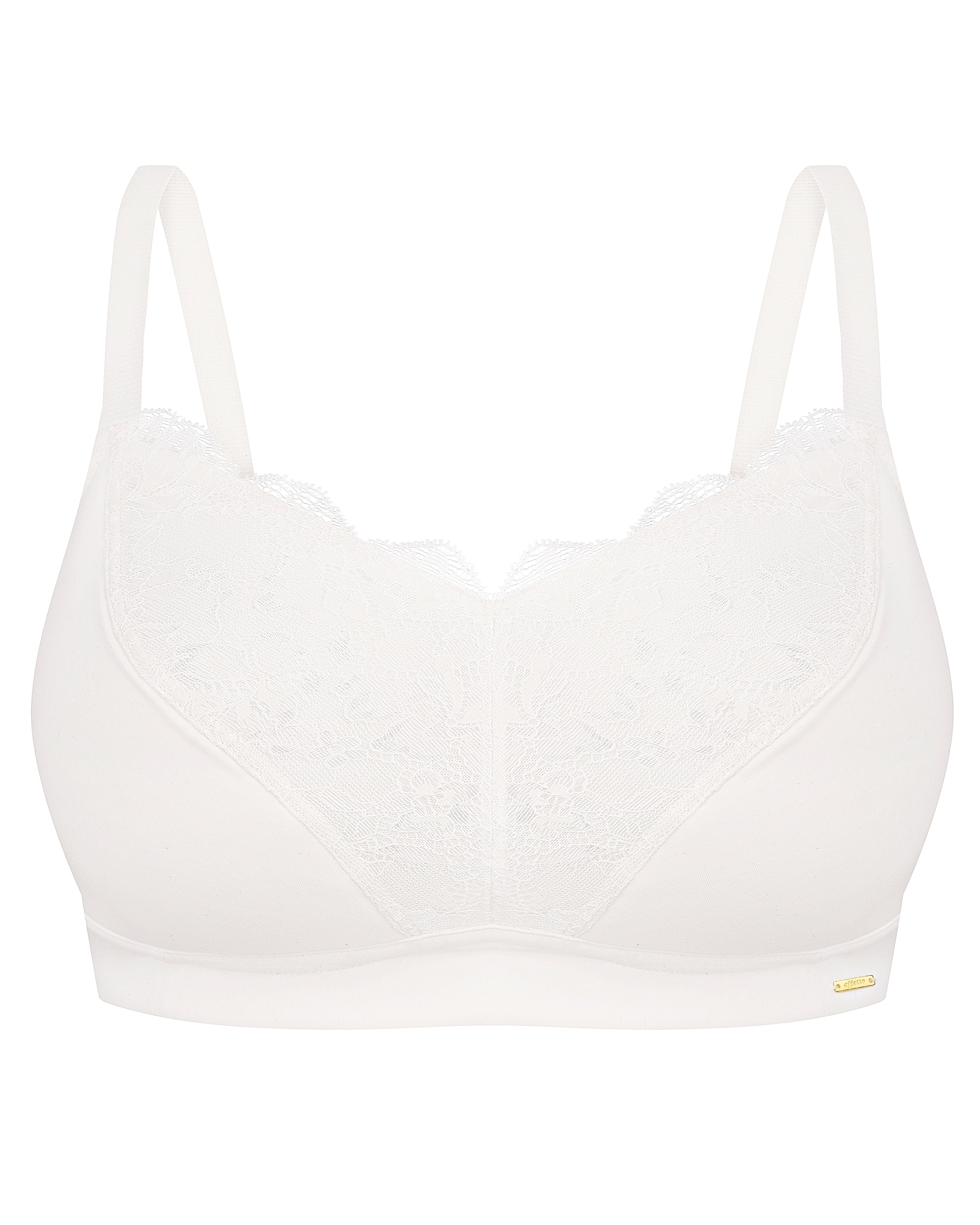 Full coverage half-padded wireless bandeau Bra 021 007 ivory