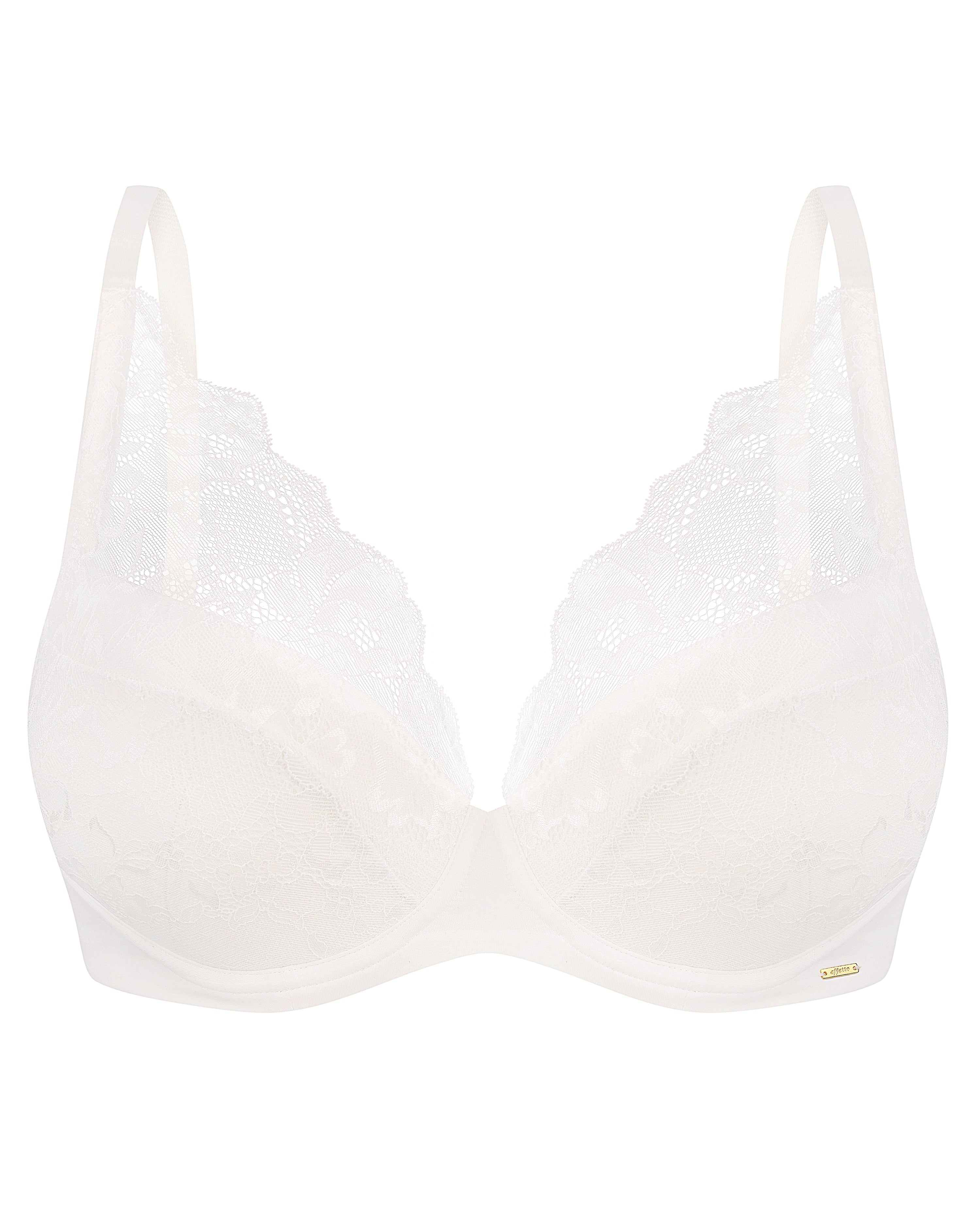 Plunge padded push-up Bra 021 010 ivory