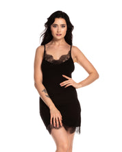 Bamboo Chemise spaghetti strap 0210/1 black