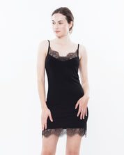 Bamboo Chemise spaghetti strap 0210/1 black