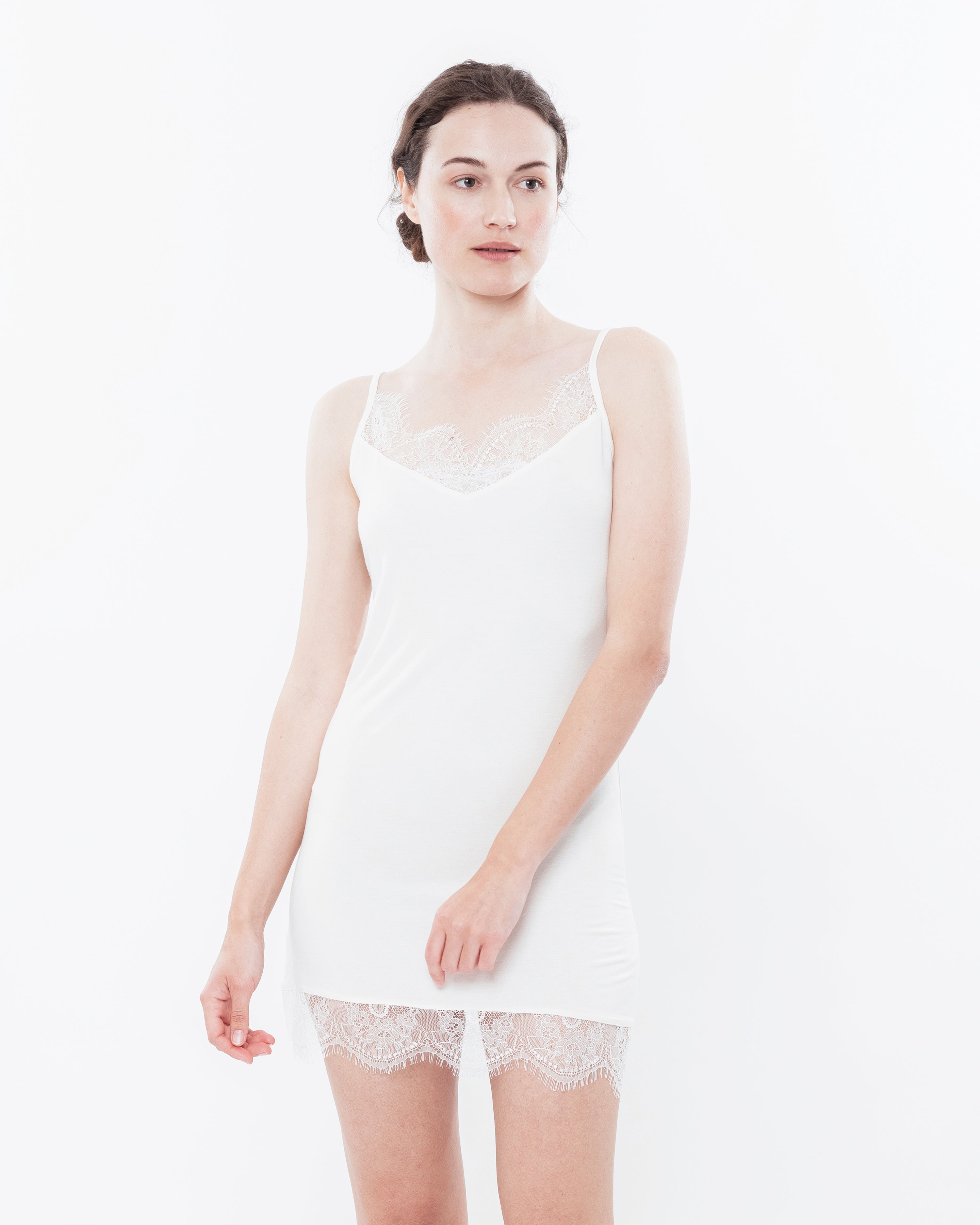Bamboo Chemise spaghetti strap 0210/1 ecru