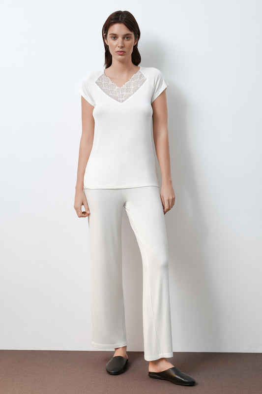 Womens bamboo T-shirt pajama 02101