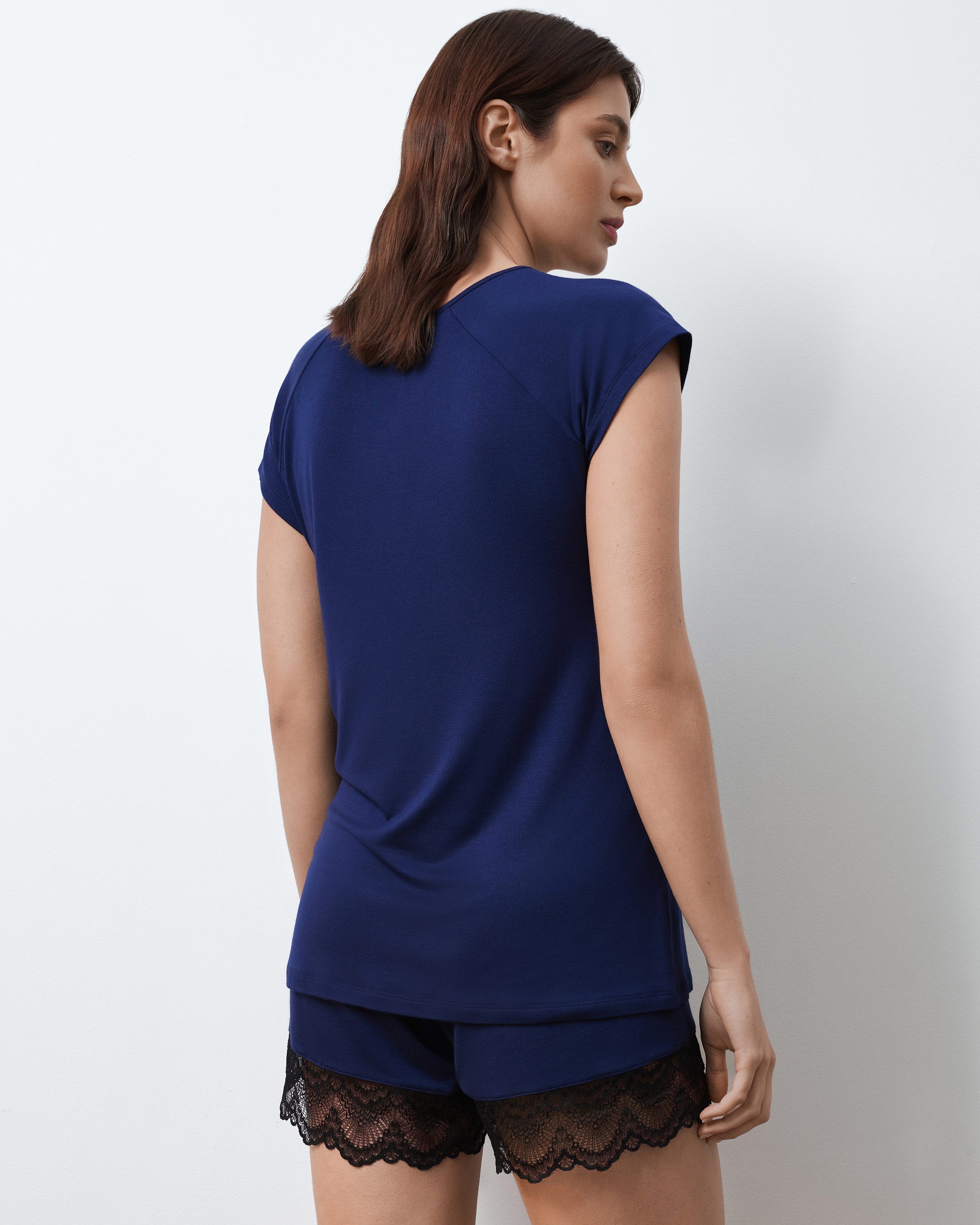 Bamboo t-shirt shorts Set 02103 navy
