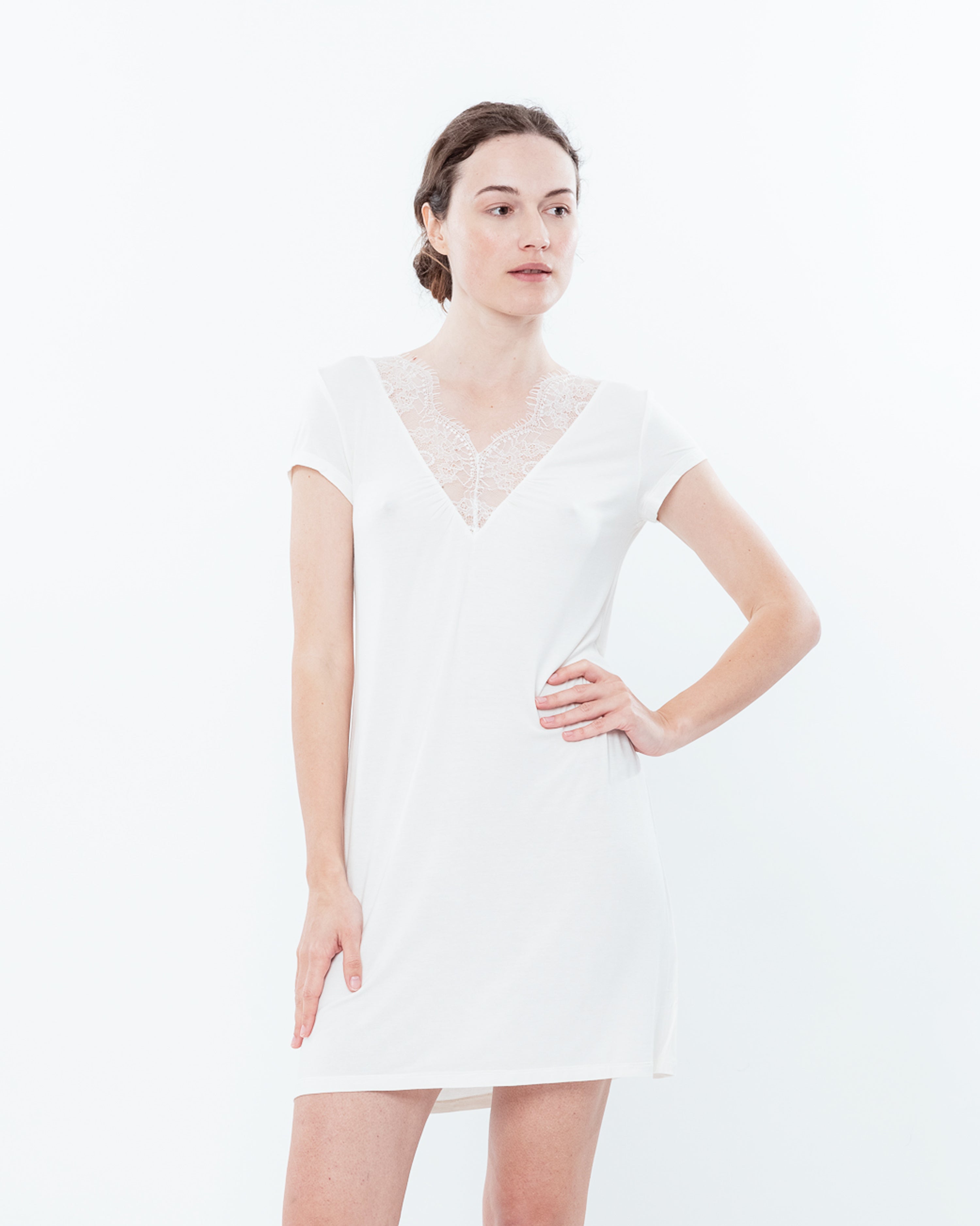 Bamboo t-shirt Nightgown 0211/1 ecru