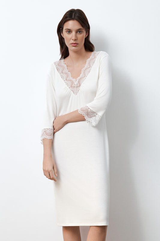 Women's bamboo Nightgown 3/4 sleeve 02113