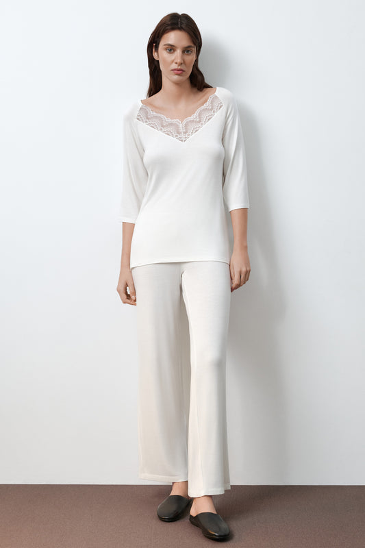 Womens bamboo pajama 3/4 sleeve 02114