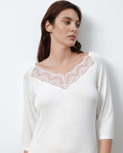 Bamboo Pajama 3/4 sleeve 02114 ivory