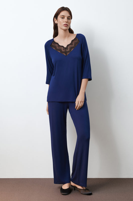Womens bamboo pajama 3/4 sleeve 02114