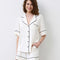 Bamboo button-up short sleeve Pajama set with shorts 02115 ivory