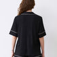 Womens bamboo Button-Up Short Sleeve Pajama Set with Shorts 02115