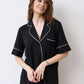 Womens bamboo Button-Up Short Sleeve Pajama Set with Shorts 02115