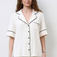 Womens bamboo Button-Up Short Sleeve Shirt 02115/1