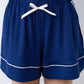 Womens bamboo Button-Up Short Sleeve Pajama Set with Shorts 02115