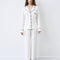 Bamboo button-up long sleeve Pajama set with pants 02116 ivory