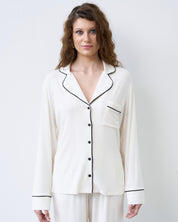 Bamboo button-up long sleeve Shirt 02116/1 ivory