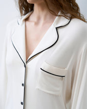 Bamboo button-up long sleeve Shirt 02116/1 ivory