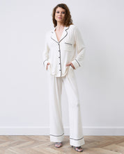 Bamboo button-up long sleeve Shirt 02116/1 ivory