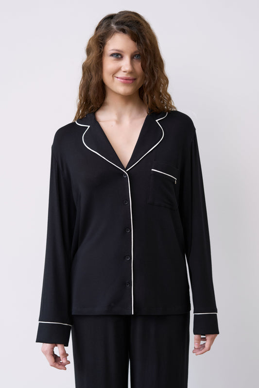 Womens bamboo Button-Up Long Sleeve Shirt 02116/1