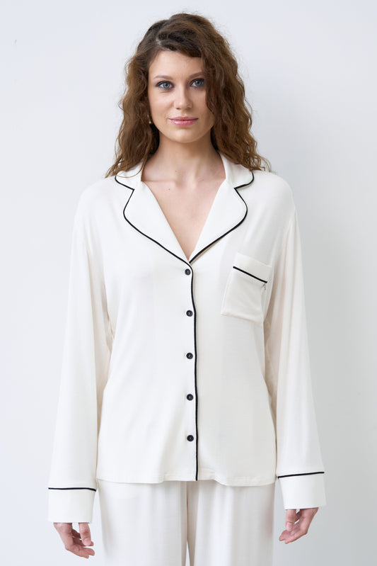 Womens bamboo Button-Up Long Sleeve Shirt 02116/1