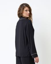 Bamboo button-up long sleeve Shirt 02116/1 black