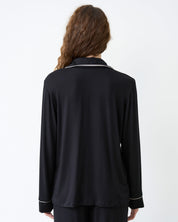 Bamboo button-up long sleeve Shirt 02116/1 black
