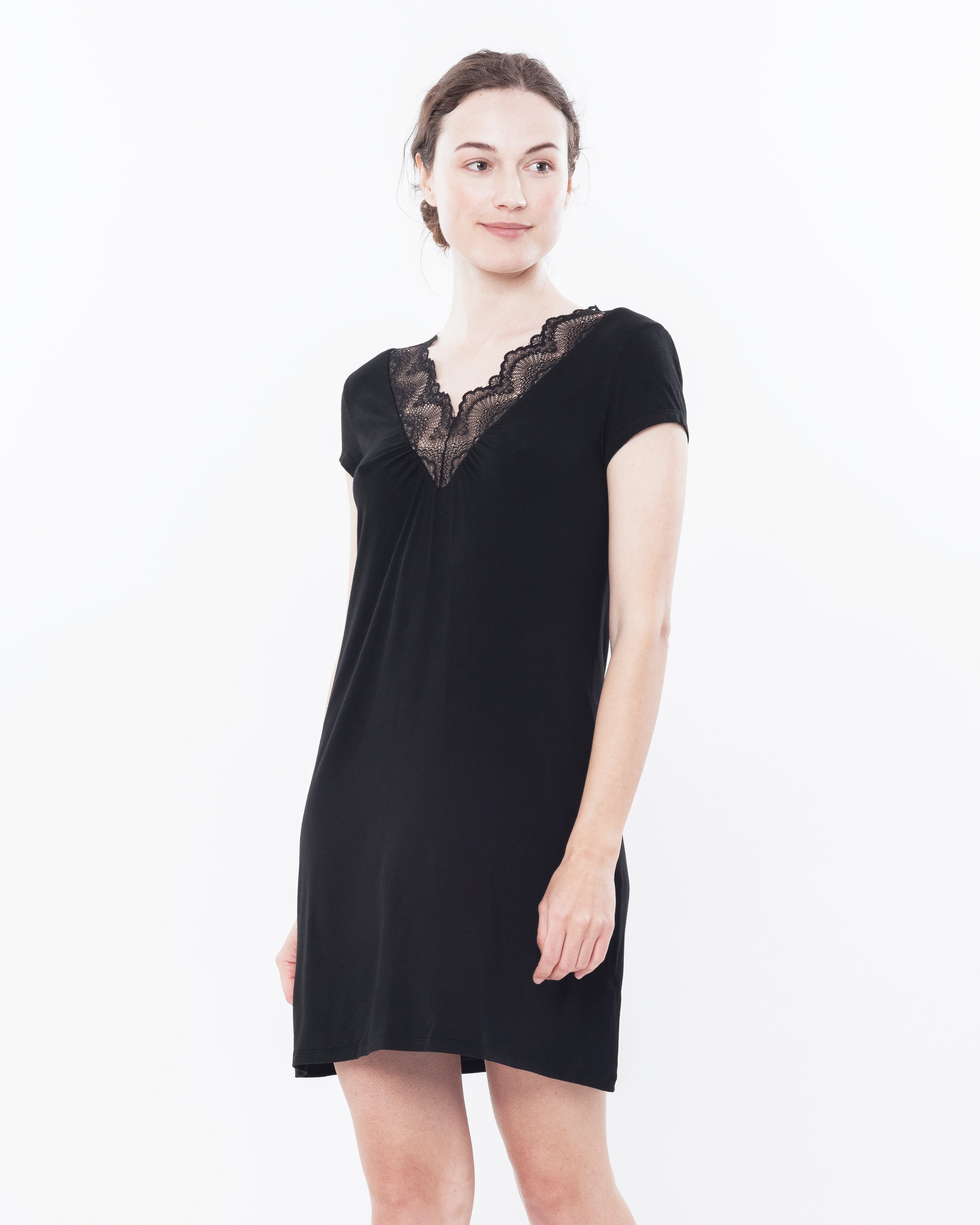 Bamboo t-shirt Nightgown 0211 black
