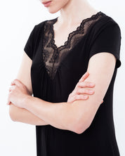 Bamboo t-shirt Nightgown 0211 black