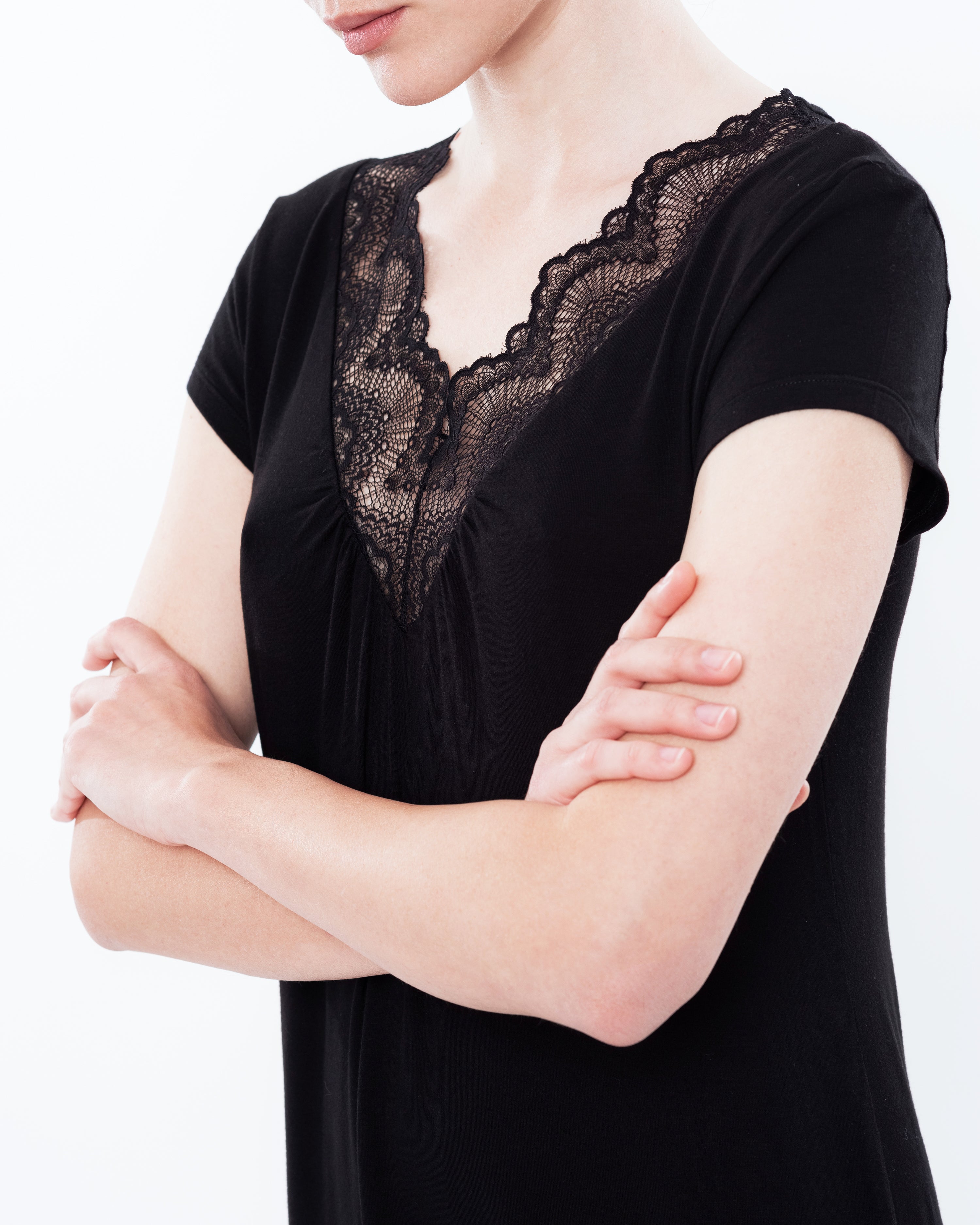 Bamboo t-shirt Nightgown 0211 black