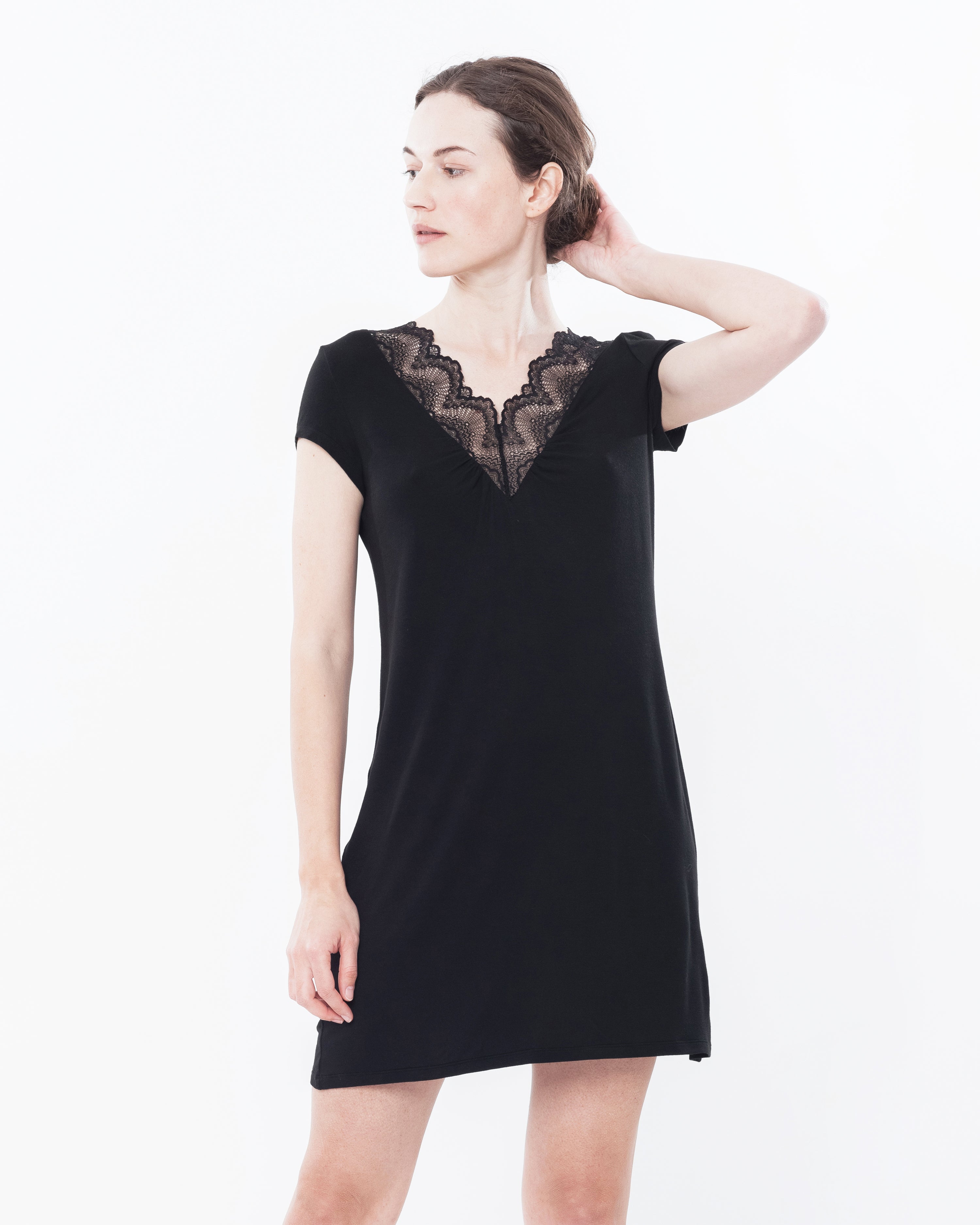 Bamboo t-shirt Nightgown 0211 black