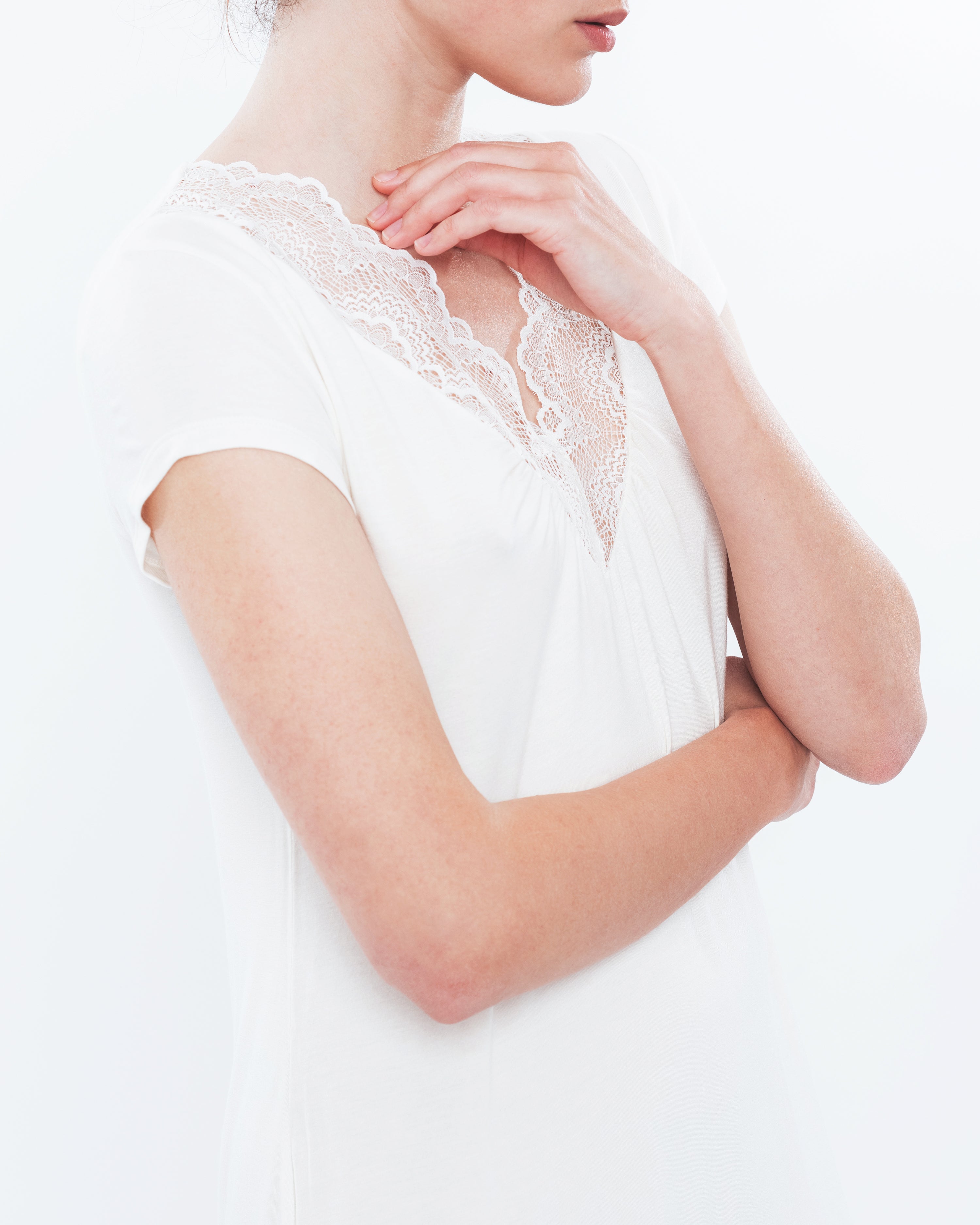 Bamboo t-shirt Nightgown 0211 ecru