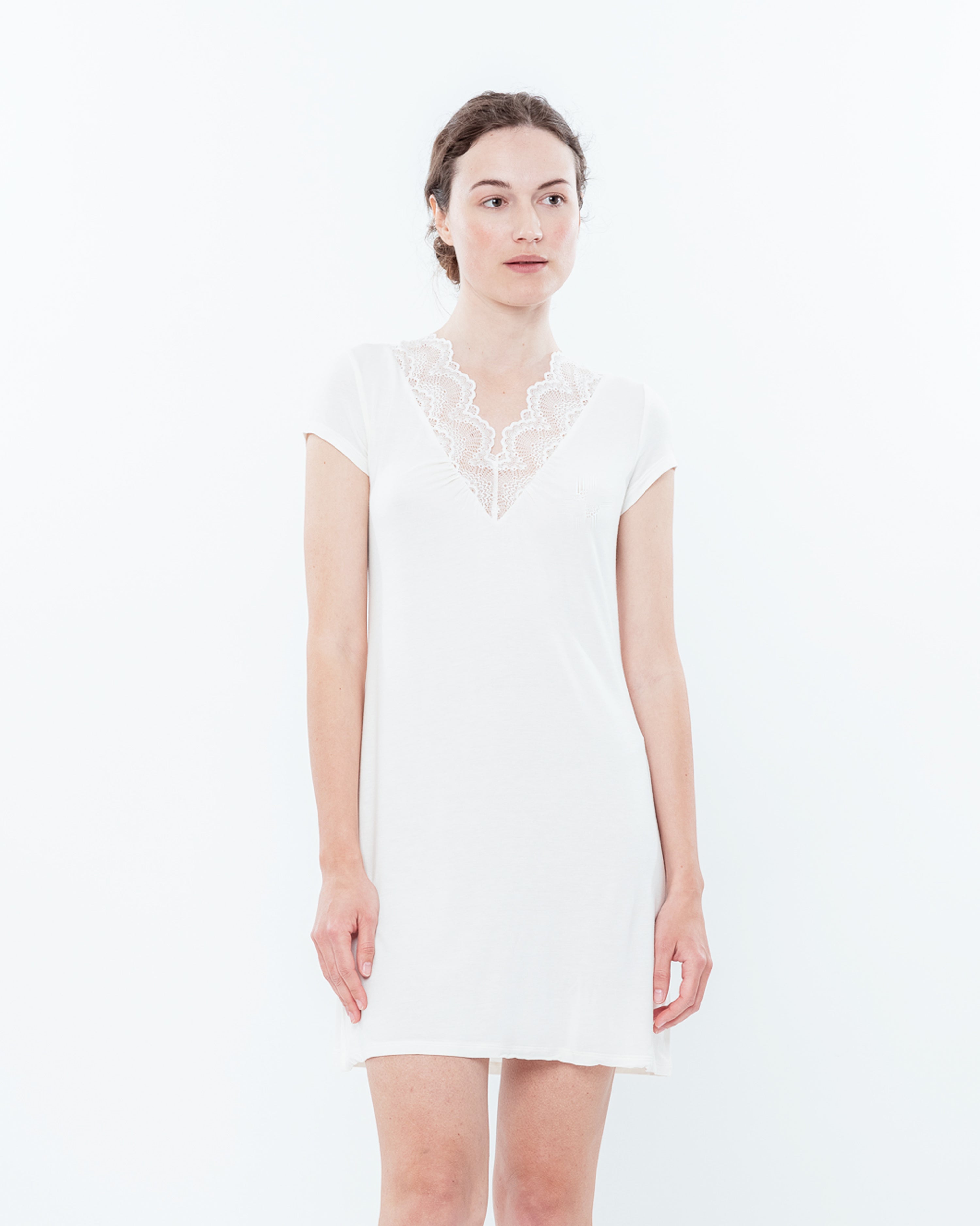 Bamboo t-shirt Nightgown 0211 ecru