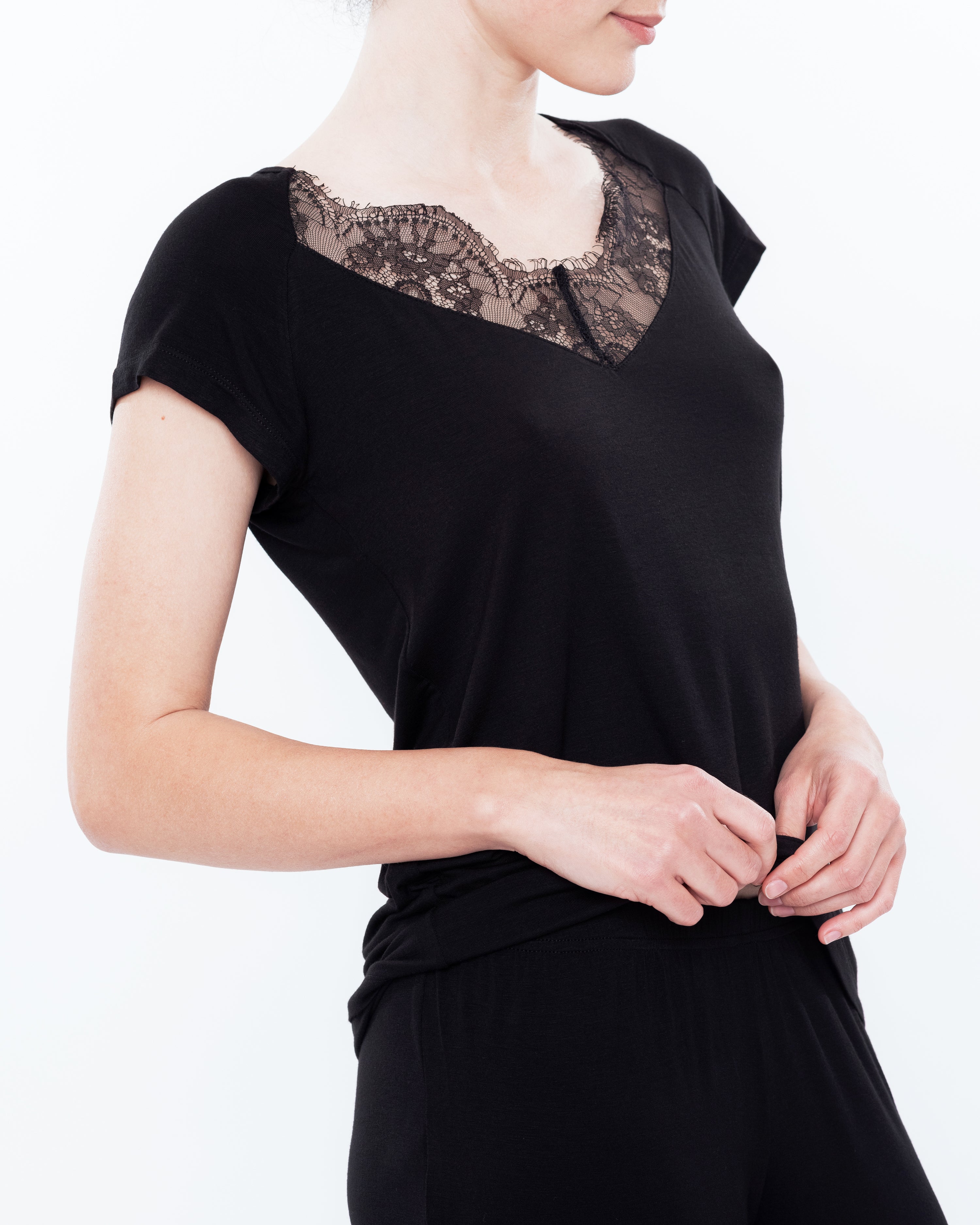 Bamboo t-shirt Pajama 0212/1 black